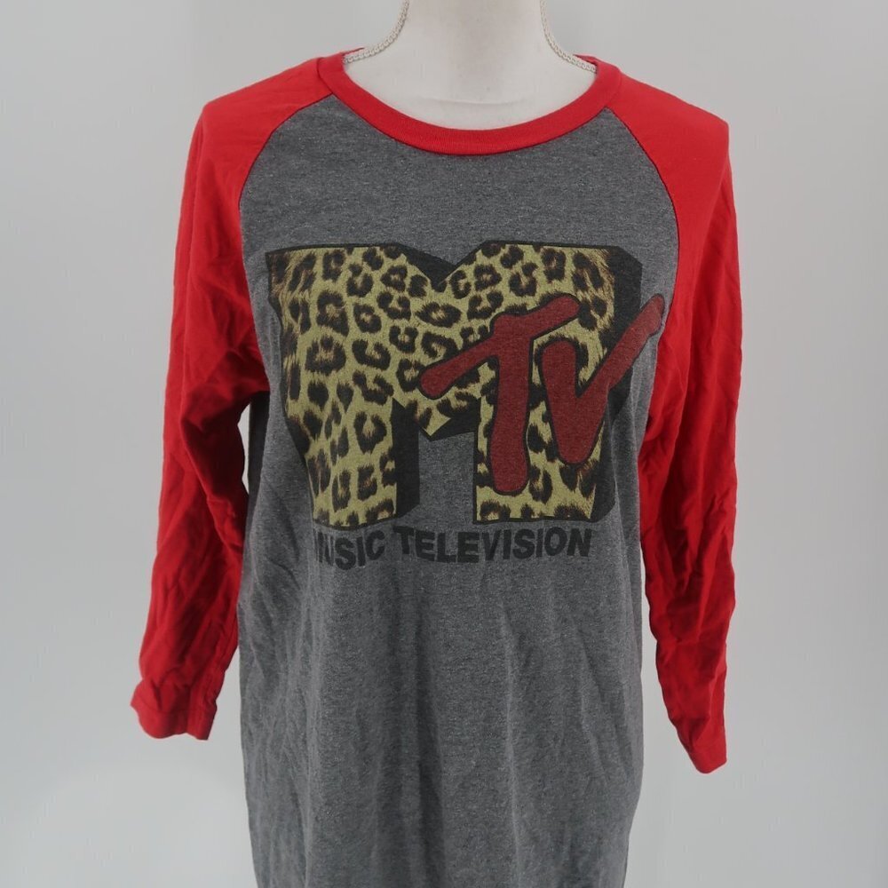 MTv Music Television Baseball Style 3/4 Sleeve T-Shirt Size Medium - Picture 4 of 6